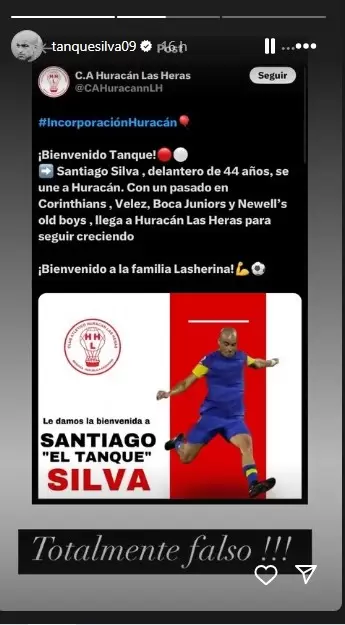 Desmentida de Santiago Silva