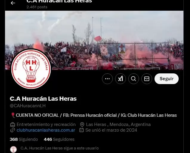 Cuenta NO Oficial de Huracán Las Heras