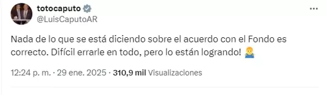 Luis Caputo - acuerdo con el FMI