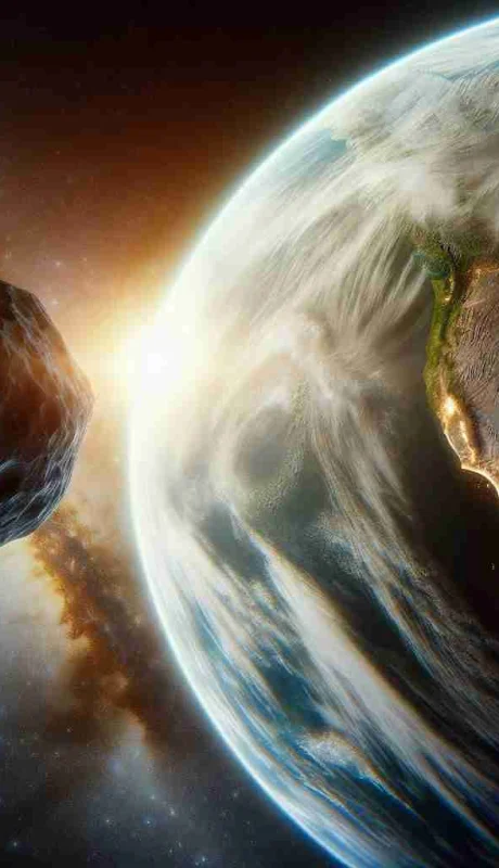 Recreación artística del asteroide 2024 YR4. Imagen: web