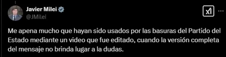 El descargo de Javier Milei sobre la marcha del orgullo/