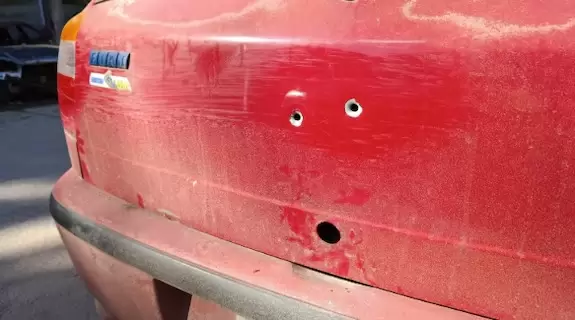 El Fiat Palio donde viajaba la víctima de 26 años.