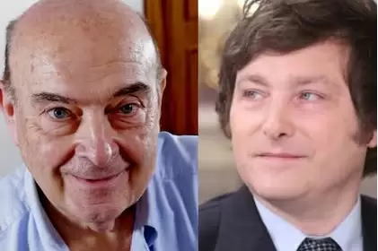 El exministro de Economía Domingo Cavallo y el presidente, Javier Milei.