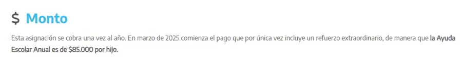 La publicación oficial de ANSES sobre la ayuda escolar