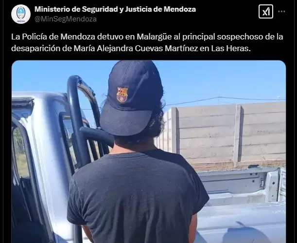 Detenido por el crimen de una mujer encontrada sin vida en las Heras