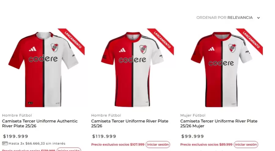Precios de la nueva camiseta de River/