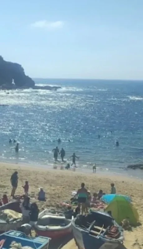 Playa en la localidad chilena de Mantagua conde la chica de Mendoza perdió la vida ahogada.