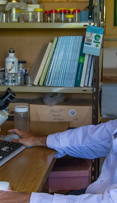Gabriel Pompozzi, investigador del IADIZA, descubridor del arácnido. (Foto: CONICET)