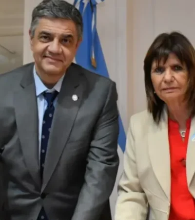 Jorge Macri junto a Patricia Bullrich luego de la reunión tras conocerse las nuevas fugas en la ciudad de Buenos Aires.