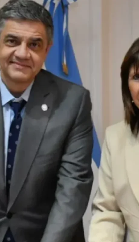 Jorge Macri junto a Patricia Bullrich luego de la reunión tras conocerse las nuevas fugas en la ciudad de Buenos Aires.