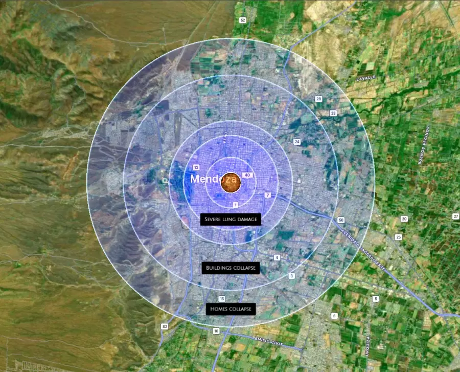 Así sería la longitud de la onda expansiva del asteroide
