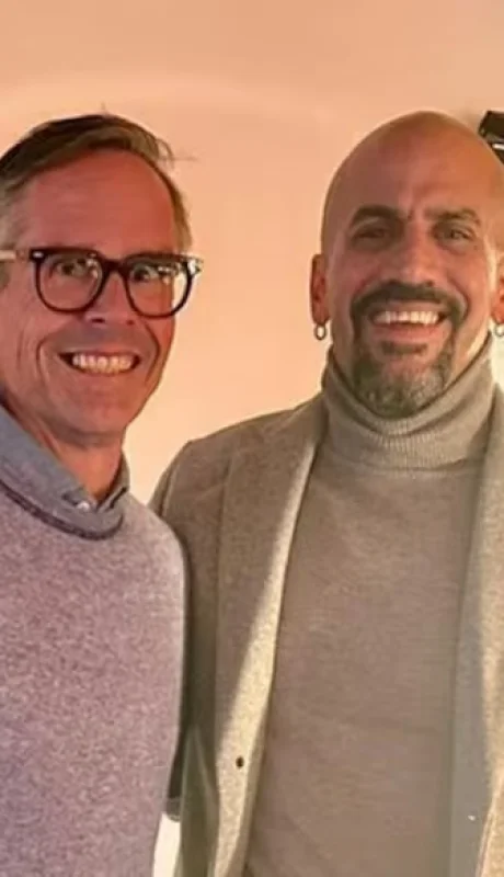 Foster Gillet junto a Sebastián Verón