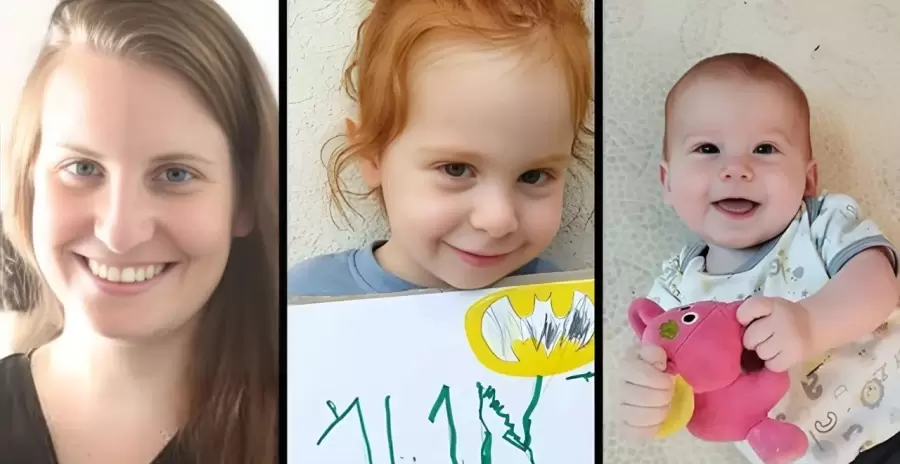 Shiri Bibas y sus hijos Kfir, de 10 meses, y Ariel, de 4 años.