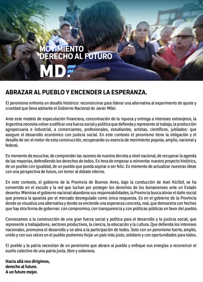 Documento de Movimiento Derecho al Futuro (MDF)