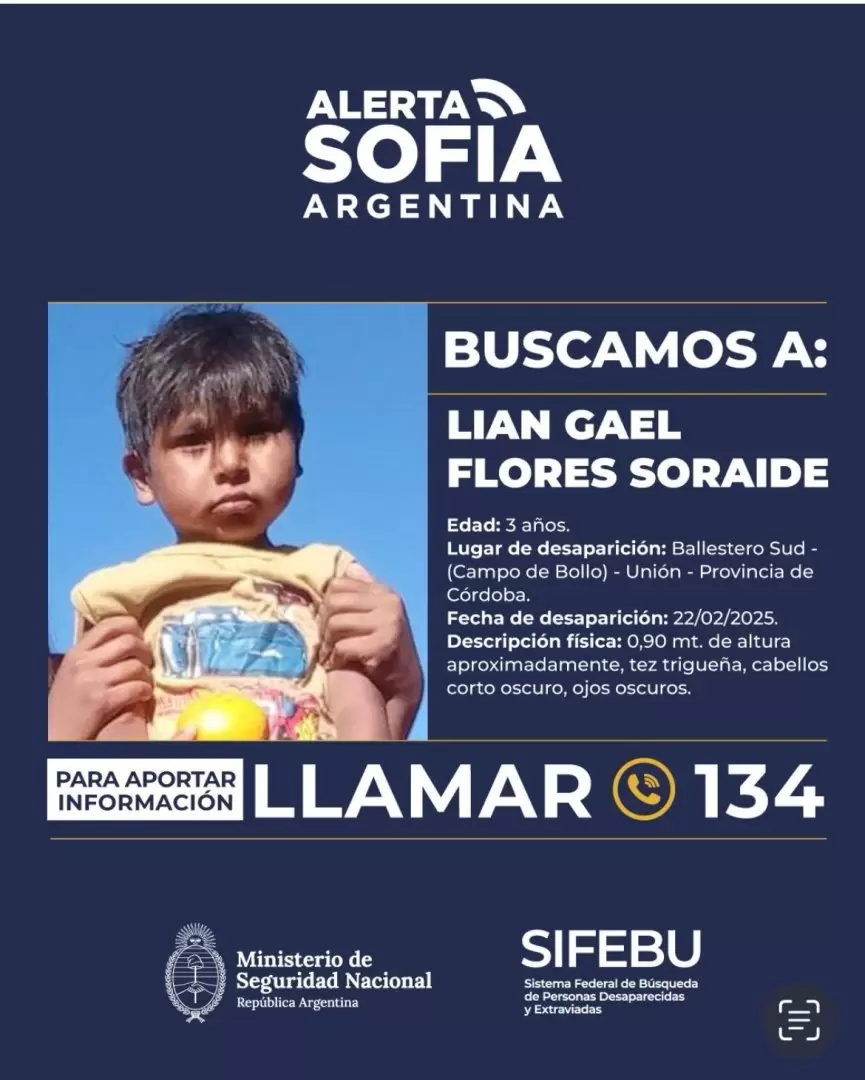 Alerta Sofía Argentina por Lian Flores.