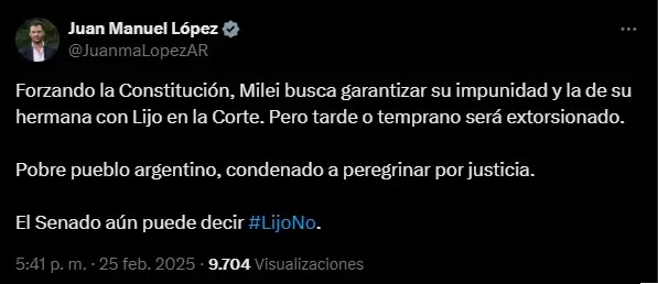 Lopez sobre Lijo