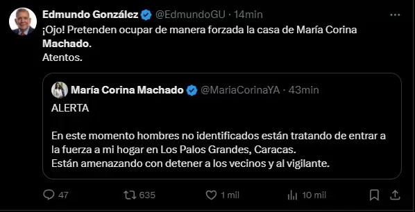 Denuncia de Edmundo González