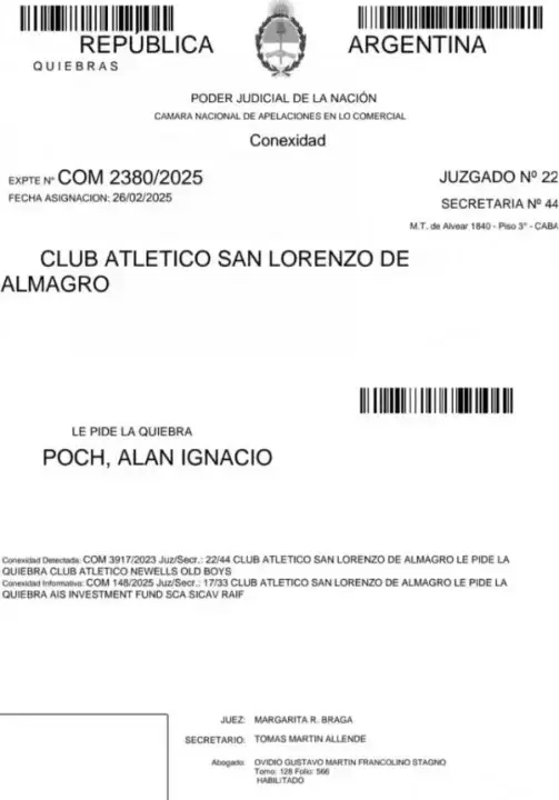 La carta documenta enviada por el abogado de los hermanos