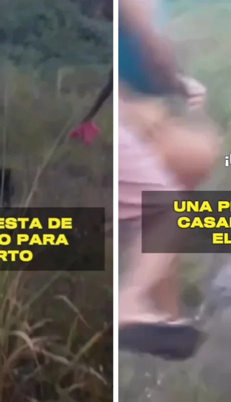 La reacción de la mujer pasa del pánico a la sorpresa total.