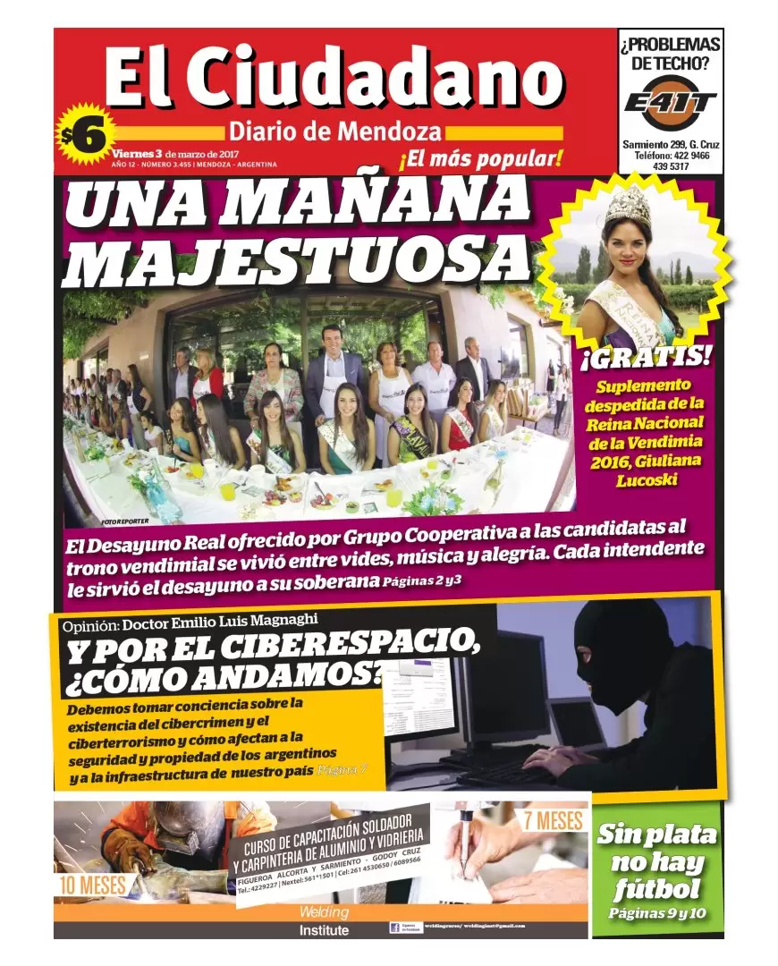 Tapa del diario en papel de 2017/