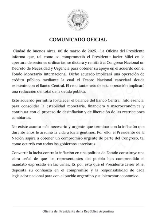 El documento que enviará el Gobierno