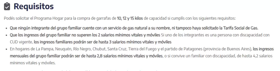 Las condiciones están publicadas en la página oficial