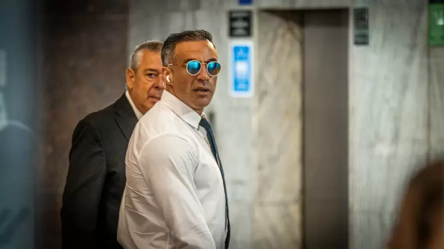 Leopoldo Luque llegando al juicio.