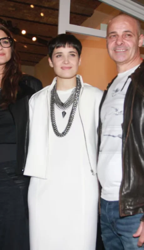 Rubén Torrente junto a su hija Flor y su ex, Araceli.