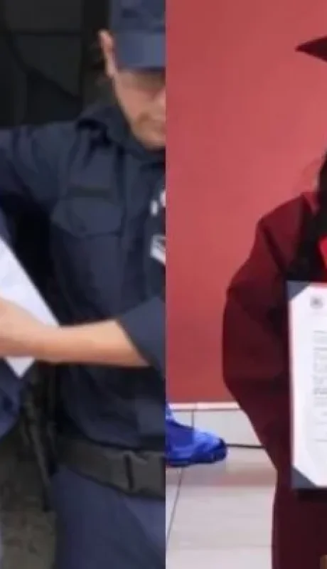 El imputado y la víctima (Gentileza: Fuera de la ley y El Tribuno). Web