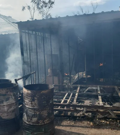 Las construcciones afectadas por las llamas. (Foto: gentileza)