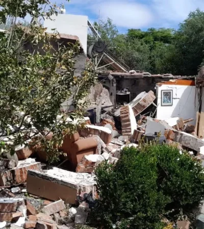 La vivienda quedó completamente destruida.