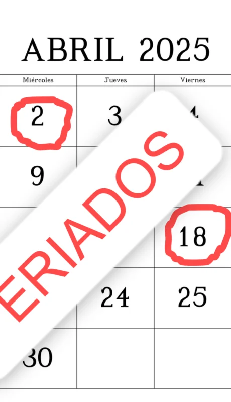 Feriados de abril de 2025.