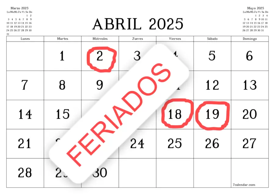 Feriados de abril de 2025/