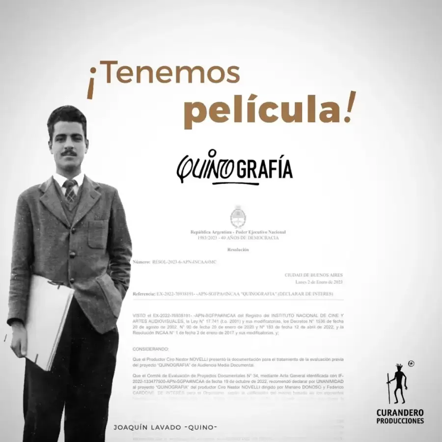 Quinografía. Una película documental, la primera dedicada al genial dibujante mendocino.