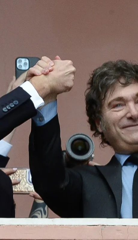 Los mandatarios Macron y Milei en la visita que el galo hizo a la Casa Rosada. (Foto: archivo web)