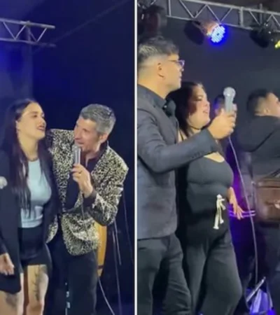 Un hombre apareció en el escenario y le pegó una trompada al cantante.