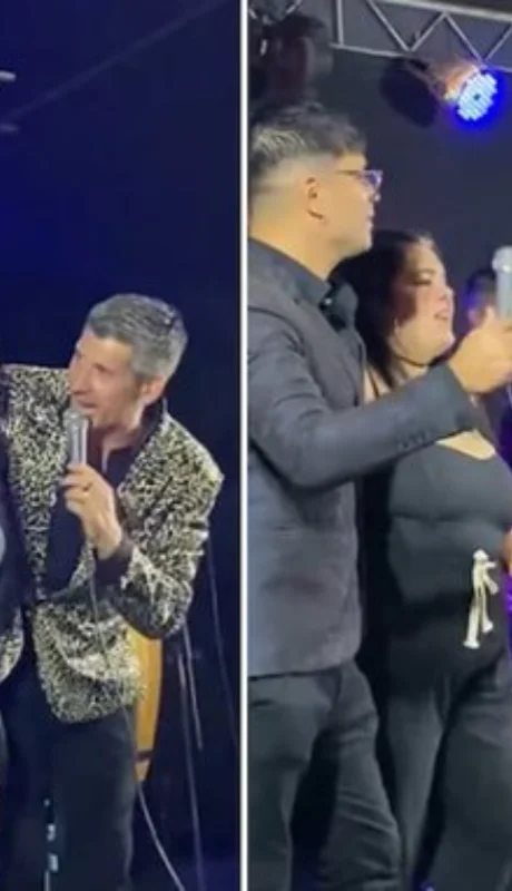 Un hombre apareció en el escenario y le pegó una trompada al cantante.