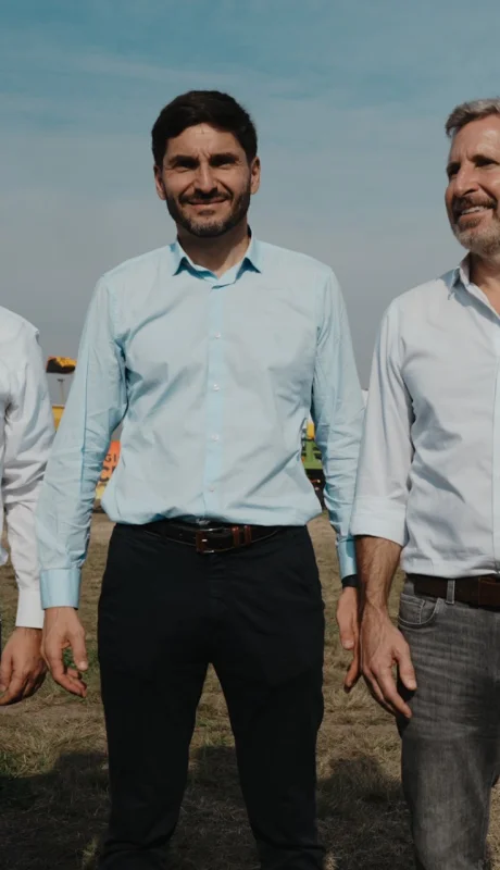 Martin Llaryora, Maximiliano Pullaro y Rogelio Frigerio