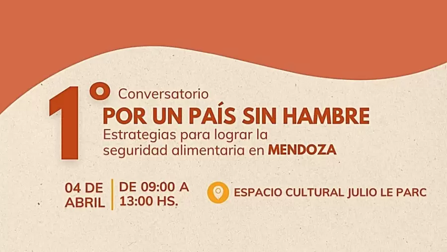 Flyer oficial del Conversatorio "Por un País Sin Hambre".