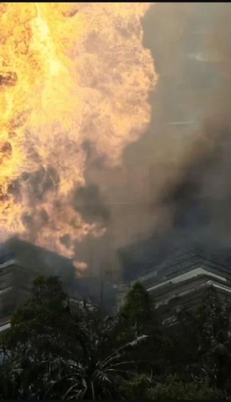 La explosión del gasoducto causó un hongo colosal.