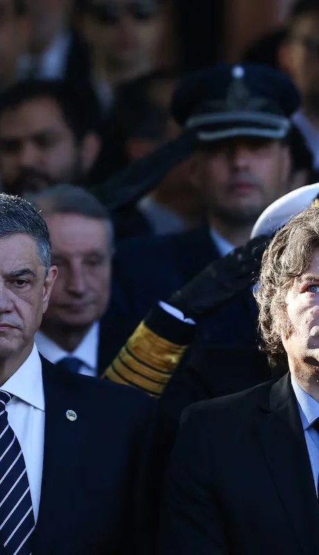 El presidente Milei junto al jefe de gobierno porteño, Jorge Macri. (Foto: Reuters / Agustín Marcarian)
