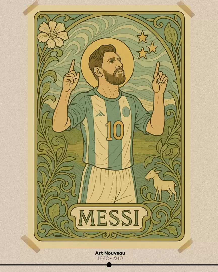Messi en un retrato cubista.