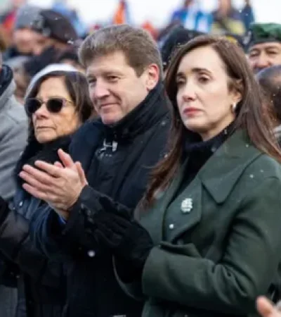 Victoria Villarruel en el acto por los caídos argentinos en la Guerra de Malvinas en el sur argentino ayer miércoles 2 de abril de 2025.