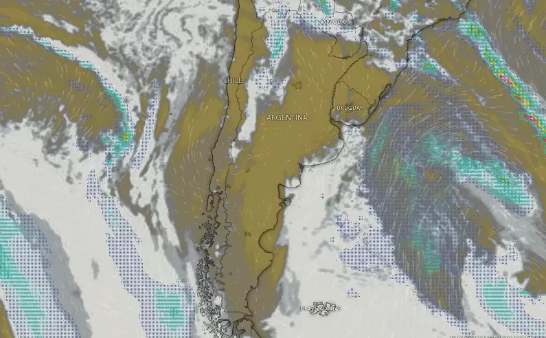 Nubes y tormentas sobre argentina el viernes 4 de abril de 2025.
