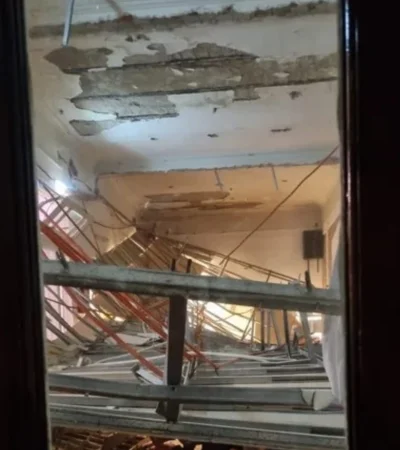 Tras el derrumbe, por milagro no hubo personas heridas,  ni atrapadas.