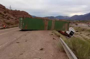 Camión con destino a Chile volcó en Mendoza y provocó desvíos en la Ruta 7