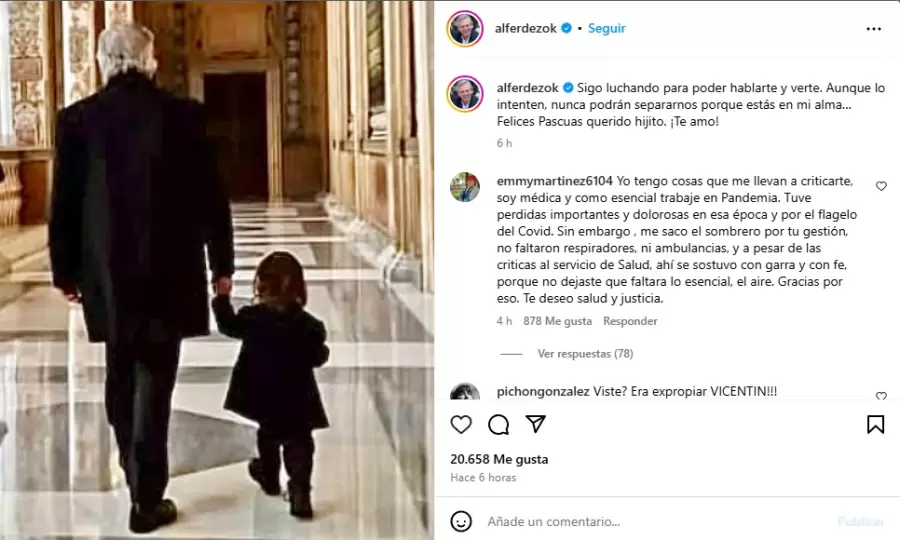 Alberto Fernández compartión un tierno mensaje en redes para su hijo Francisco por Pascuas/ Fuente: Instagram Alberto Fernández
