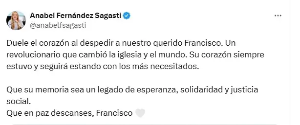 Anabel Fernández Sagasti/ Fuente: X