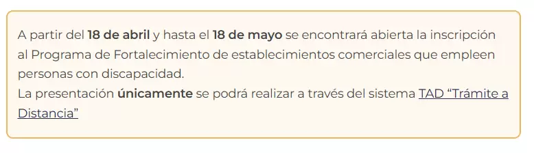 La publicación oficial con las fechas para anotarse en el plan de ANDIS