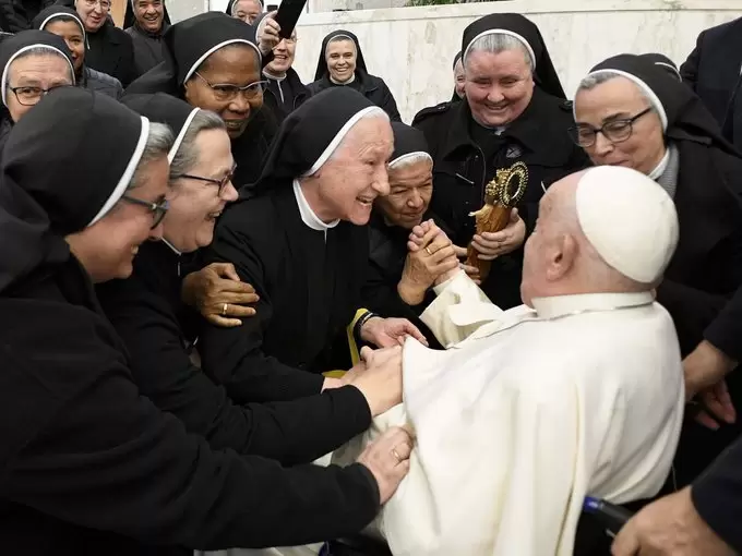 Durante una audiencia general en el Vaticano.